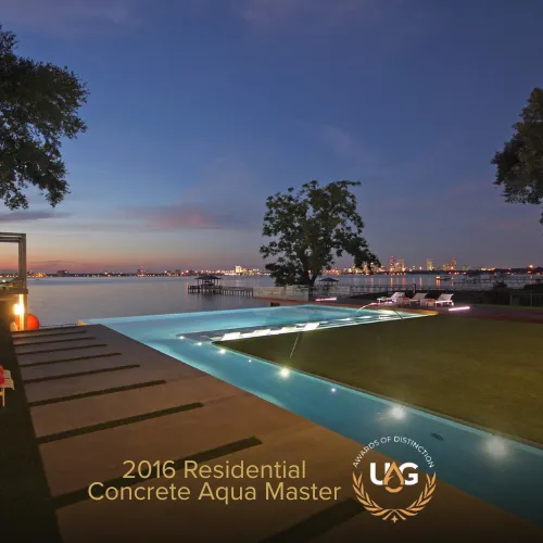 Clarkson Pools 2019 UAG Residential Concrete Aqua Master Award-winning backyard pool.